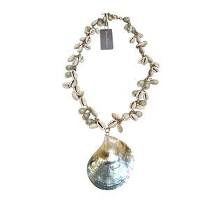 Tommy Bahama Women's Cowrie & Shell Pendant Statement Necklace NWT